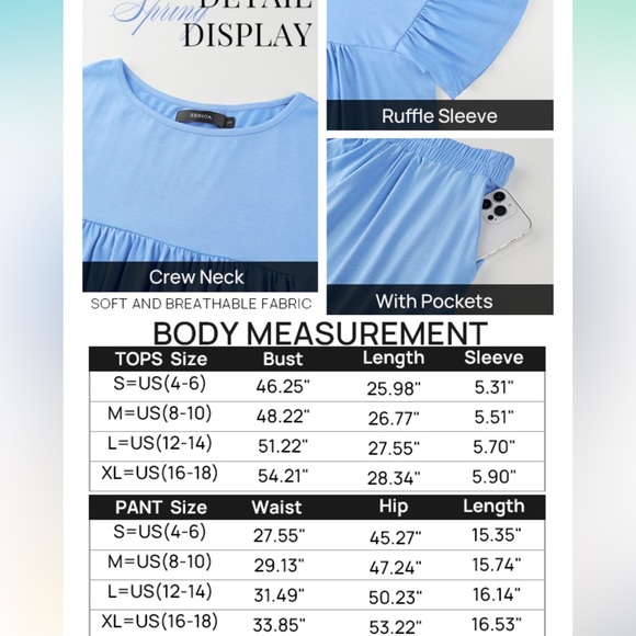 Pink Ruffle Lounge Set with pockets - Picture 5 of 5